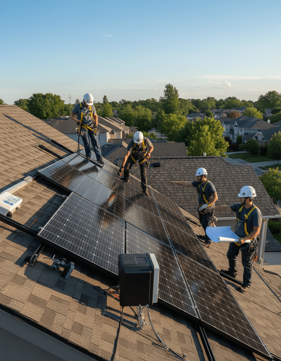 Solar installation team